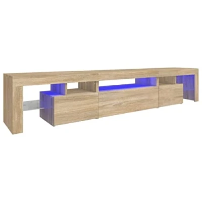Afbeelding van vidaXL Tv meubel met LED verlichting 215x36,5x40cm sonoma eikenkleurig