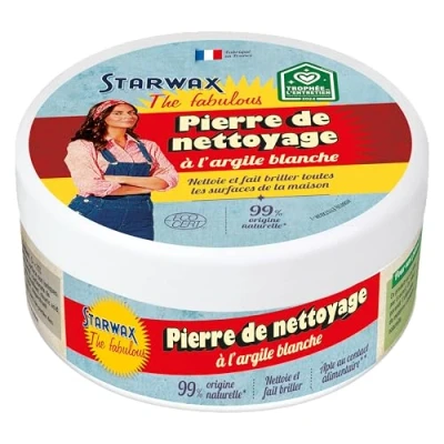 Afbeelding van STARWAX THE FABULOUS Witte Steen Veelzijdig Met Klei Reinigt, Glanst Alle Oppervlakken 99% Natuurlijke Oorsprong Ecocert Gecertificeerd Gemaakt in Frankrijk 300 gr