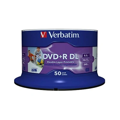 Image de Verbatim 50 x DVD+R DL 8.5 Go 8x surface imprimable par jet d&#039;encre spindle