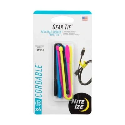 Afbeelding van NITE IZE Gear Tie CORDABLE 6&quot; 4 PACK MIX COLOR