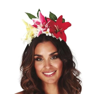 Afbeelding van Fiestas Verkleed haarband met bloemen multi meisjes/dames Hawaii/flower Power