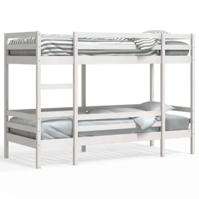 Afbeelding van vidaXL Stapelbed massief grenenhout wit 80x200 cm