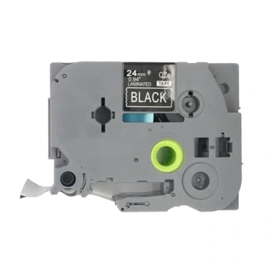 Afbeelding van BROVACS 1 x wit op zwart gelamineerde labeltape compatibel met Brother P Touch TZ 355 TZe labelprinter 24 mm OPA4355