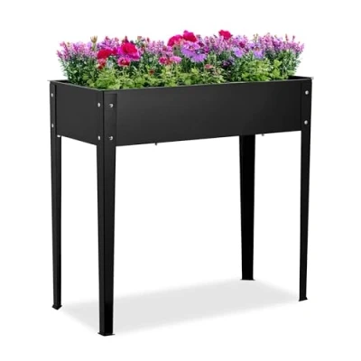 Afbeelding van moestuinbak op poten 80 x 85 40 cm met afvoergat staal