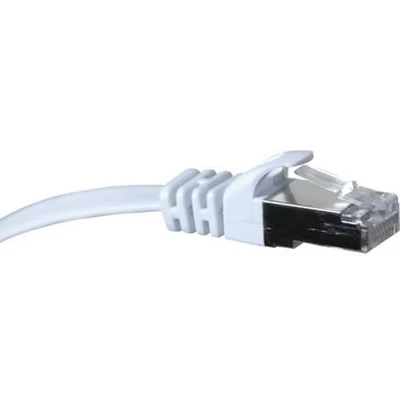 Afbeelding van Exertis Connect patchkabel, plat, U/FTP, CAT.6, wit, 20,0 m Superplatte bijv. voor aanleg onder T (U/FTP, CAT6, 20 m), Netwerkkabel