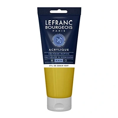 Image de Lefranc Bourgeois peinture acrylique vert stil de grain transparent satin fine 200 ml