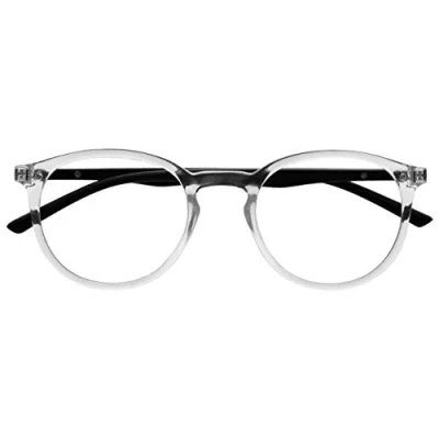 Afbeelding van OPULIZE Leesbril rond en dun montuur met veerscharnieren, krasbestendig, transparant, voor mannen vrouwen, R60 C +1,50