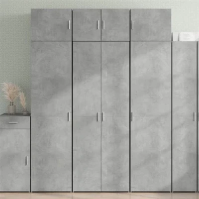 Image de vidaXL Buffet haut gris béton 70x42,5x185 cm bois d&#039;ingénierie3281423