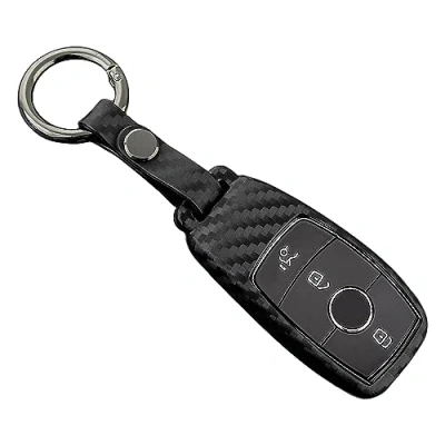 Afbeelding van M.JVisun zachte siliconen rubberen sleutelhanger voor Mercedes Benz 2019 2021 A klasse C G 2017 E 2018 S intelligente autosleutel zwart ronde