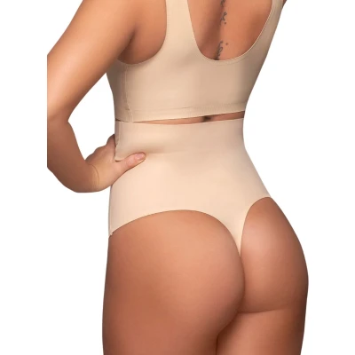 Afbeelding van Bye Bra Invisible Hoge string, String Met Taille, high waist Lichtgewicht, Shapewear Voor Dames, Beige, XL