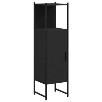 Afbeelding van vidaXL Badkamerkast 33x33x120,5 cm bewerkt hout zwart