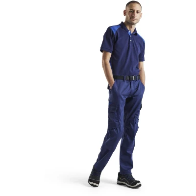 Afbeelding van Blaklader Industrie werkbroek stretch met kniezakken 1448 1832 Marineblauw/Korenblauw C148