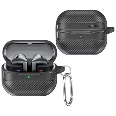 Afbeelding van YKNIUFLY Bluetooth hoofdtelefoon, compatibel met Samsung Galaxy Buds 3/Buds 3 Pro, zacht TPU, 360 graden rondom bescherming, Pro (zwart)