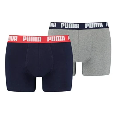 Afbeelding van PUMA Basic herenboxershorts (2 stuks) Cale on, blauw/grijs melange, M EU