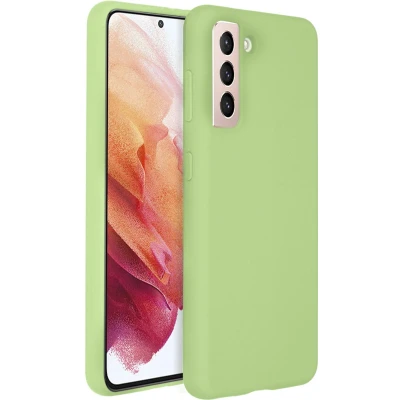 Afbeelding van Accezz Hoesje Geschikt voor Samsung Galaxy S21 Plus Siliconen Liquid Silicone Backcover Groen