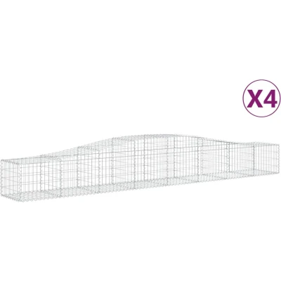 Afbeelding van VidaXL Schanskorven 4 st gewelfd 400x50x40/60 cm ijzer