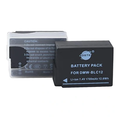 Afbeelding van DSTE DMW BLC12 BLC12E 2 stuks Li Ion batterijen compatibel met Panasonic Lumix DMC G7, GH2, FZ330, FZ200, FZ200GK, FZ1000