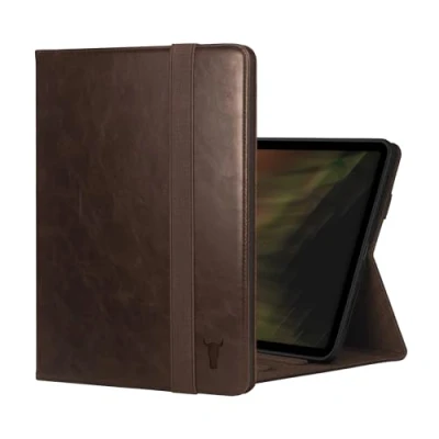 Afbeelding van TORRO beschermhoes compatibel met iPad Pro 11 inch 5e generatie van echt leer voor 2024 standaard, Apple Pencil connectiviteit en Wake/Sleep functie (donkerbruin)