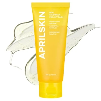 Image de Aprilskin Masque facial au calendula pour minimiser les pores Vegan Dissolvant de points noirs, exfoliant, nettoyage en profondeur PHA BHA Soins la peau coréens K Beauty 3,5 onces