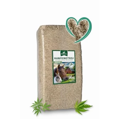 Afbeelding van Hennepstrooisel voor kleine dieren, kippen en paarden, 140 liter, 100% natuurlijk product, extreem absorberend, stofarm, geurremmend, duurzaam