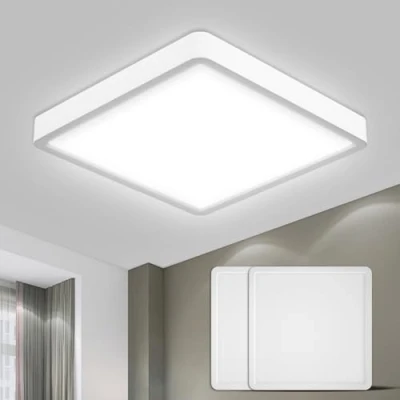 Afbeelding van LQWELL® Led plafondlamp, badkamerlamp, waterdicht, IP44, vierkant, plat, 18 W, 6000 K, 1600 lm, dun, voor woonkamer, badkamer, slaapkamer, keuken, hal, kelder, kantoor, 220 x 24 mm