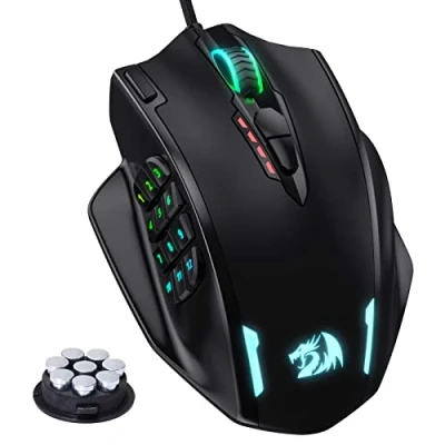 Afbeelding van Redragon M908 Impact RGB LED MMO Mouse met zijknoppen bekabelde optische gamingmuis 12.400 dpi, hoge precisie, 20 programmeerbare toetsen