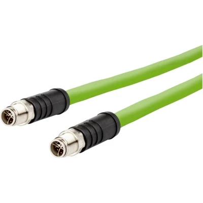 Afbeelding van Metz Connect 142M6X11020 M12 Netwerkkabel, patchkabel CAT 6A SF/UTP 2.00 m Groen PUR mantel, Zuurbestendig, Ozonbestendig, UV bestendig, Geschikt voor