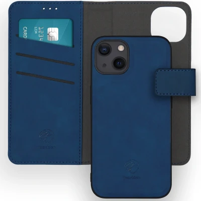 Afbeelding van iMoshion Hoesje Geschikt voor iPhone 13 Met Pasjeshouder Uitneembare 2 in 1 Luxe Bookcase Blauw