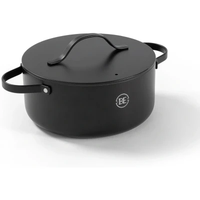 Afbeelding van BE Living Braadpan met Deksel Ø 24 cm PFAS vrije Kookpan inductie Geschikt voor alle warmtebronnen Zwart