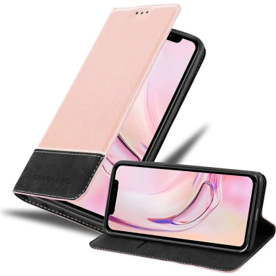 Afbeelding van Cadorabo Hoesje geschikt voor Apple iPhone 13 MINI in ROSE GOUD ZWART Beschermhoes met magnetische sluiting, standfunctie en kaartvakje Book Case Cover Etui