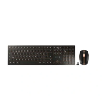 Image de CHERRY DW 9100 SLIM Ensemble clavier et souris sans fil 2.4 GHz, Bluetooth 4.2 Suisse noir/bronze