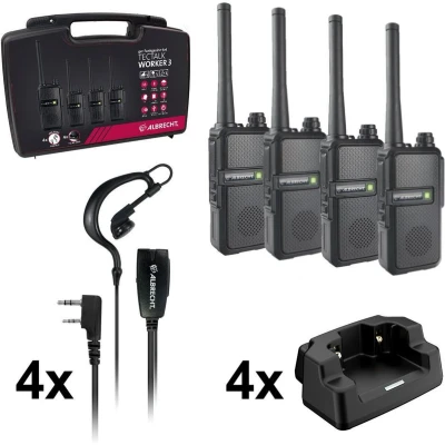 Afbeelding van Albrecht Tectalk Worker 3 29826 PMR portofoon 4 stuks compleet in koffer