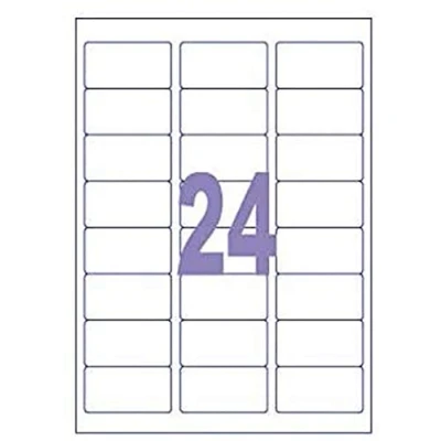 Afbeelding van Kangaro etiket inkjet/laser/kopieer 63,5x33,9mm 100 vel 24 stickers per K 6333