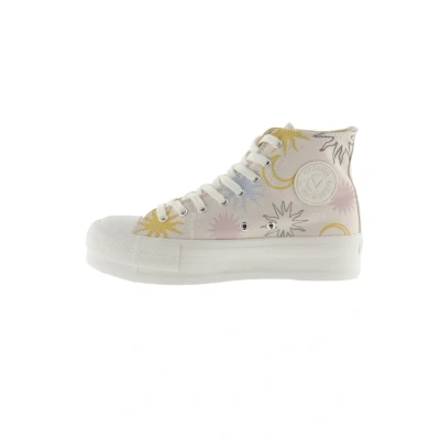 Afbeelding van Victoria Shoes Tribu Doble Sneakers hoog, Dames, Maat: 36, Nude Textiel