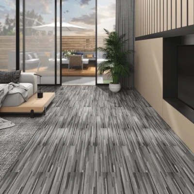 Afbeelding van Vloerplanken niet zelfklevend 5,26 m² 2 mm PVC gestreept grijs