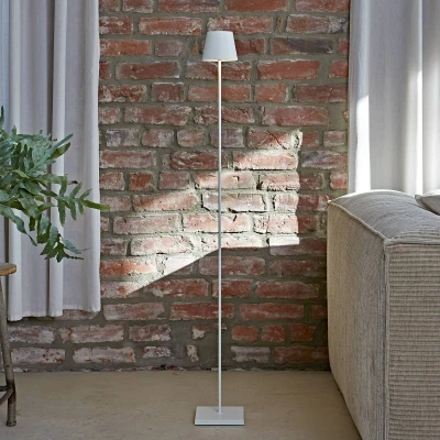 Afbeelding van LED vloerlamp Nuindie IP54 120 cm rond USB C sneeuwwit