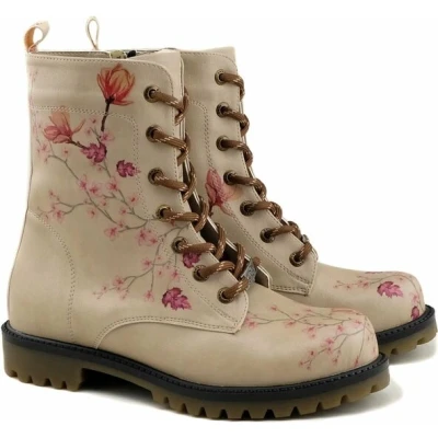 Afbeelding van GOBY Flowers Enkellaarsjes Damesboots Laarzen Hoge kwaliteit Handmade Maat 38