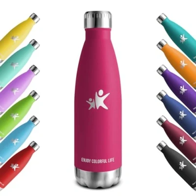 Image de KollyKolla Gourde Isotherme, 500ml, Inox sans BPA, Bouteille d&#039;eau Reutilisable, Etanche, Isolation Double Paroi, Isotherme Acier Inoxydable, pour Enfant, Adulte, Sport, École, Bureau