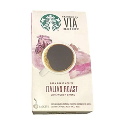 Afbeelding van Starbucks Via Italian Road Ready Brew microgemalen oploskoffie, 12 zakjes