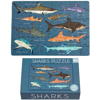 Afbeelding van Rex london mini puzzel sharks 48st