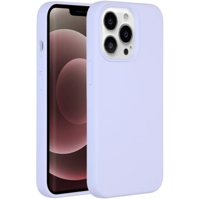 Afbeelding van Accezz Hoesje Geschikt voor iPhone 13 Pro Max Siliconen Liquid Silicone Backcover Paars