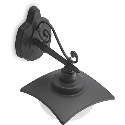 Afbeelding van Lindby Wandlamp buiten 1licht aluminium, glas H: 28.8 cm E27 donkergrijs, wit