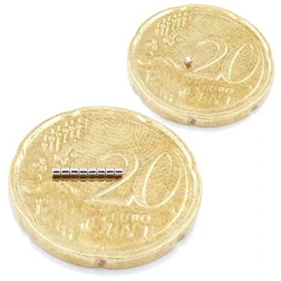 Afbeelding van Brudazon 50 mini schijfmagneten 1 x mm N52 sterkste niveau ultrasterke neodymium magneten powermagneet voor modelbouw, foto, whiteboard, handwerk extra sterke schijf