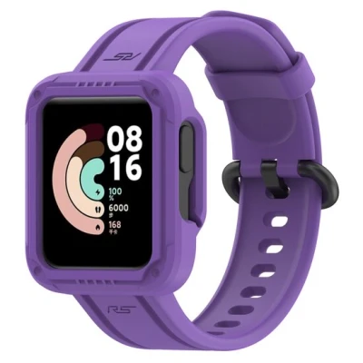 Afbeelding van Siliconen sportband met case Paars Xiaomi Redmi Watch 2 (Lite)
