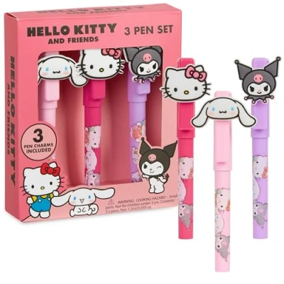 Afbeelding van Hello Kitty Set van 3 balpennen met karakterdecoraties, schrijfwaren, anime geschenken