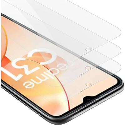 Afbeelding van Cadorabo 3x Screenprotector geschikt voor Realme C31 Beschermende Pantser Film in KRISTALHELDER Getemperd (Tempered) Display beschermend glas 9H hardheid met 3D Touch