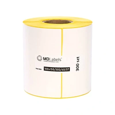 Afbeelding van MDlabels Thermische etiketten, wit, op rol, 100 x 150 mm, 300 stuks