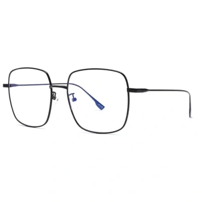Afbeelding van JM Optische bril, metaal, mode, oversize, vierkant frame, anti blauw licht, bril oogbescherming vrouwen, zwart.
