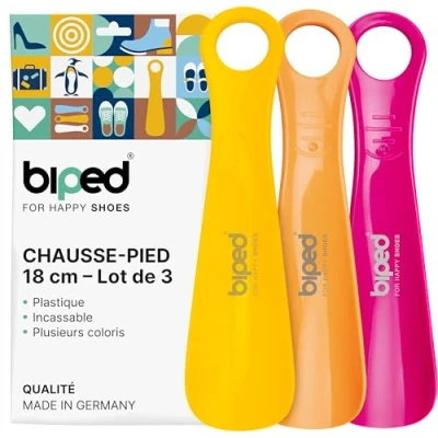 Afbeelding van biped Set van 3 schoenlepels kunststof 18 cm schoenlepel Duitse productie z1570 (grapefruit)