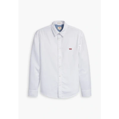 Afbeelding van Levi&#039;s heren Battery slim fit overhemd met logoborduring in de kleur Wit, maat: 2XL